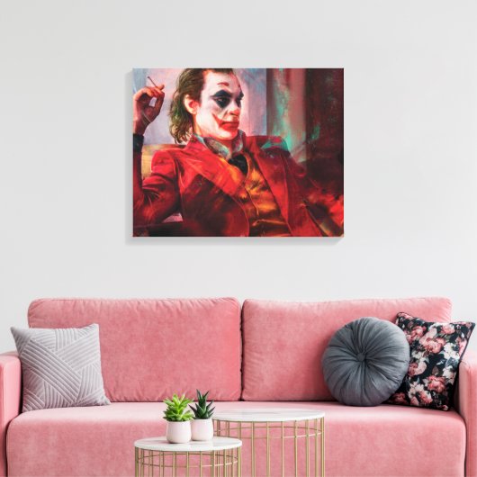 joker film Premium Wrapped Canvas (gloss) (Insitu (Woonkamer))