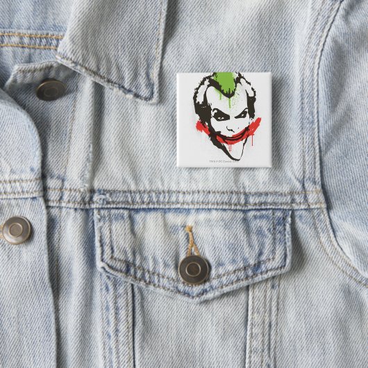 Joker Graffiti Vierkante Button 5,1 Cm (In situ)