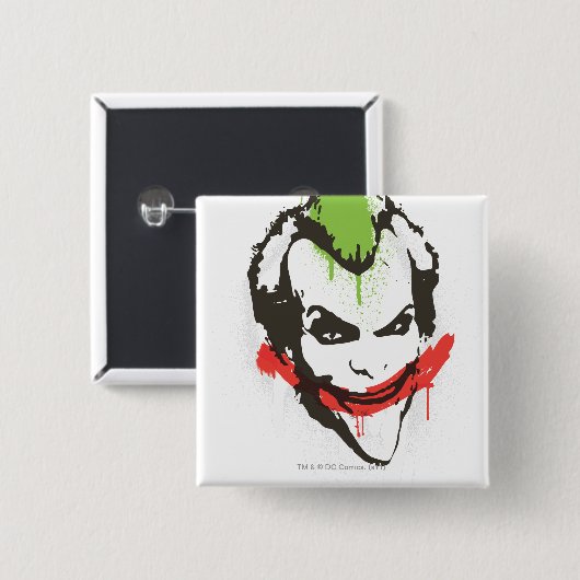 Joker Graffiti Vierkante Button 5,1 Cm (Voorkant /achterkant)