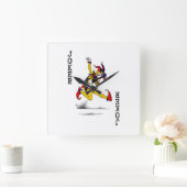 Joker Kaart Clown Music Dance Banjo Guitar Vierkante Klok (Huis)