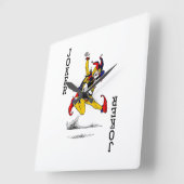 Joker Kaart Clown Music Dance Banjo Guitar Vierkante Klok (Hoek)