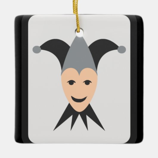 Joker Kaart Emoji Keramisch Ornament (Voorkant)