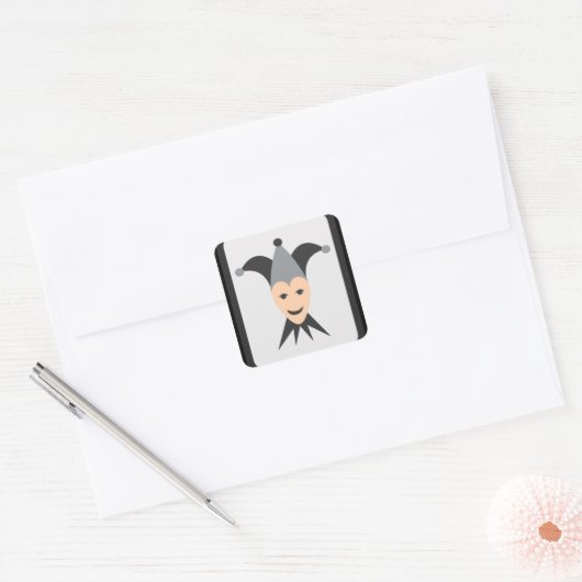 Joker Kaart Emoji Vierkante Sticker (Envelop)