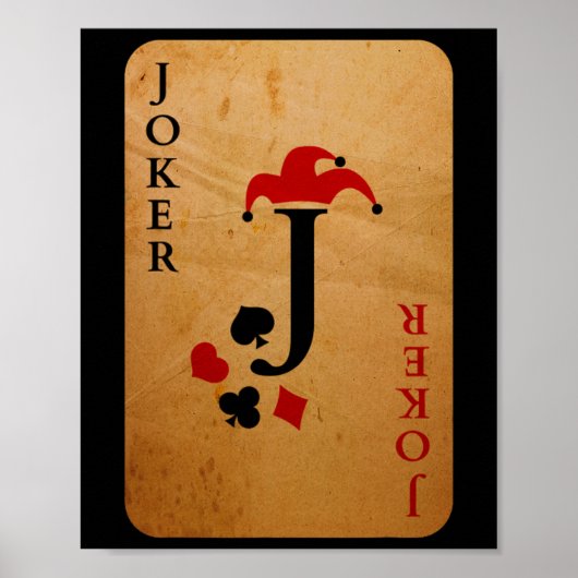 Joker Kaart Kostuum Halloween Deck of Cards Poster (Voorkant)