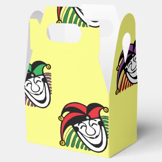Joker kleurrijke petten patroon geel bedankdoosjes (Geopend)