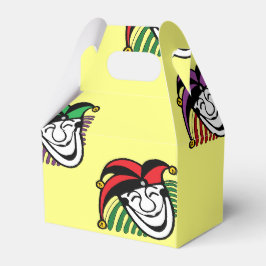 Joker kleurrijke petten patroon geel bedankdoosjes