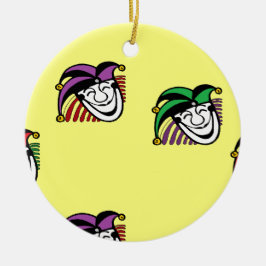 Joker kleurrijke petten patroon geel keramisch ornament