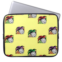 Joker kleurrijke petten patroon geel laptop sleeve