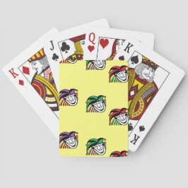 Joker kleurrijke petten patroon geel pokerkaarten