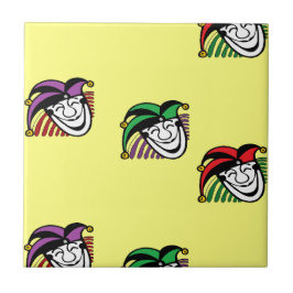 Joker kleurrijke petten patroon geel tegeltje