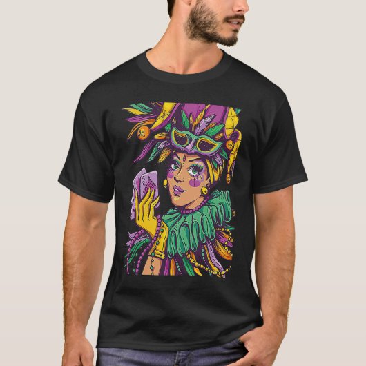 Joker Mardi Gras Party Parade Shenanigans Carnival T-shirt (Voorkant)
