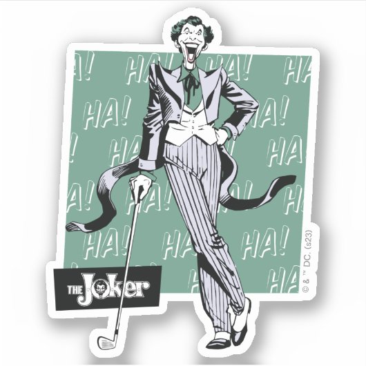 Joker met Golf Club Sticker (Voorkant)