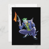 Joker met nep-pistool briefkaart (Voorkant / Achterkant)