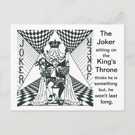 Joker op Koning's troon - Briefkaart (Voorkant)
