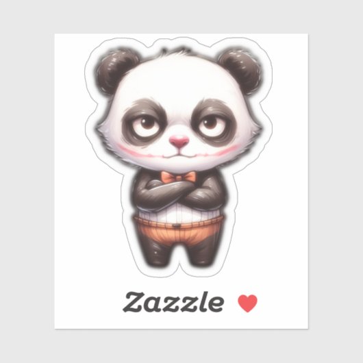 Joker Panda, grappige Panda Sticker (Vel)