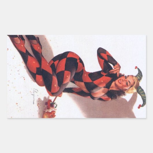 Joker Pin Up Rechthoekige Sticker (Voorkant)