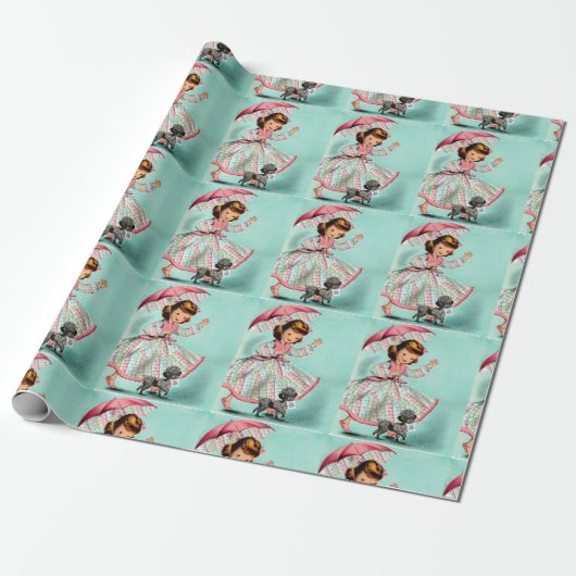 Joker Poodle Wrapping Paper Cadeaupapier (Uitgerold)