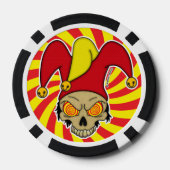 Joker Rood Geel Draaiende Ogen Schroefbal Afbeeldi Poker Chips (Achterkant)