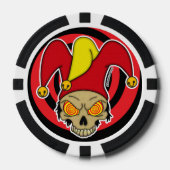 Joker Rood Geel Draaiende Ogen Screwball Graphics Poker Chips (Voorkant)