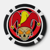 Joker Rood Geel Draaiende Ogen Screwball Graphics Poker Chips (Achterkant)