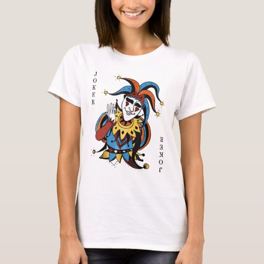 Joker-speelkaart Halloween Costume T-shirt (Voorkant)