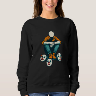 Joker Stijl Multi-Gezicht Hoodie Psychedelische Mo Trui