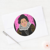 Joker Vrouwen Ontwerp op Ronde Sticker (Envelop)