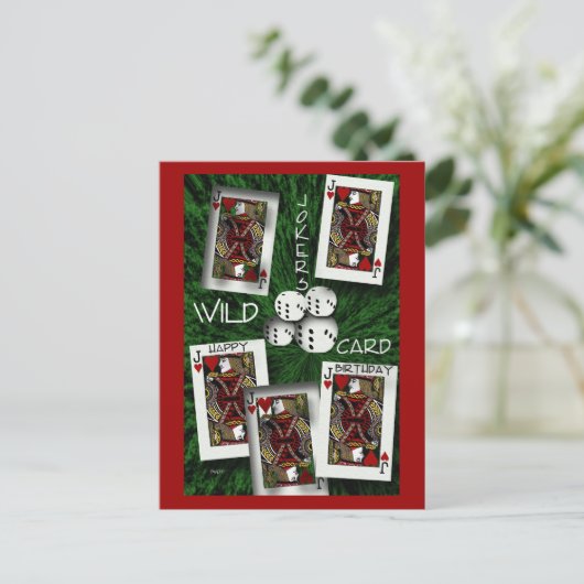 Jokers Wild Briefkaart (Staand voorkant)