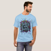 "Jokes and Jewels" multi kleur Tshirt (Voorkant volledig)