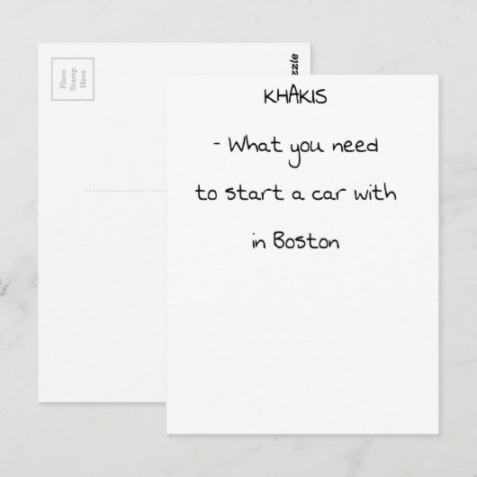 Jokes uit Boston Briefkaart (Voorkant / Achterkant)