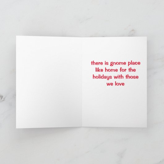 JOKING GNOME ZEGT "GNOME PLACE LIKE HOME" VAKANTIE FEESTDAGEN KAART (Binnen)