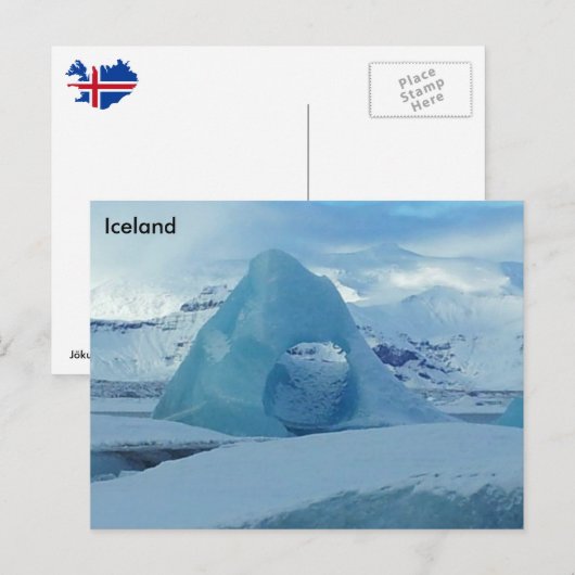 Jökulsárlón Glacier Lagoon, IJsland Briefkaart (Voorkant / Achterkant)