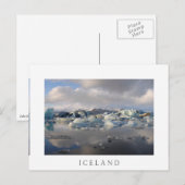 Jokulsarlon-gletsjermeer, IJslands witte briefkaar Briefkaart (Voorkant / Achterkant)