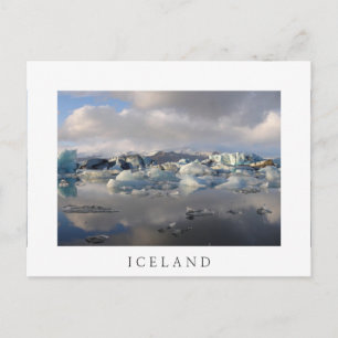Jokulsarlon-gletsjermeer, IJslands witte briefkaar Briefkaart
