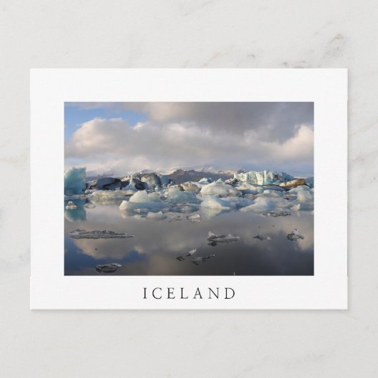 Jokulsarlon-gletsjermeer, IJslands witte briefkaar Briefkaart (Voorkant)