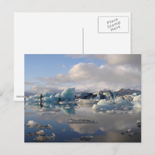 Jokulsarlon-gletsjermeer in IJsland briefkaart (Voorkant / Achterkant)