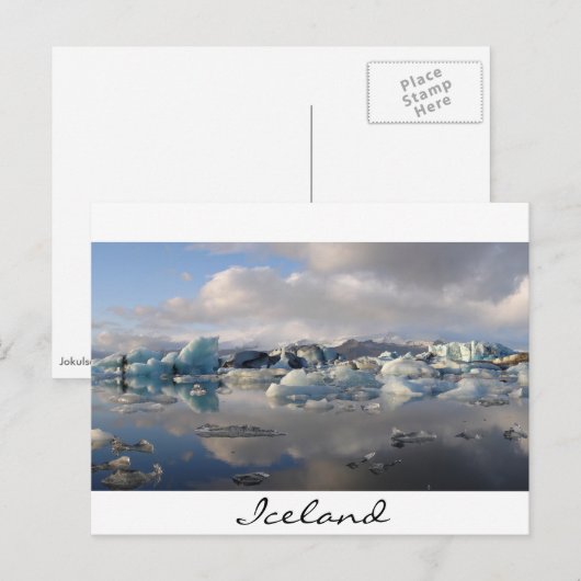 Jokulsarlon-gletsjermeer in IJsland Briefkaart (Voorkant / Achterkant)