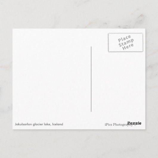Jokulsarlon-gletsjermeer in IJsland Briefkaart (Achterkant)