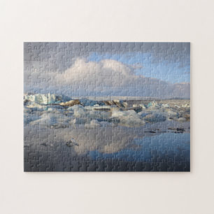 Jokulsarlon-gletsjermeer in IJslandse puzzel