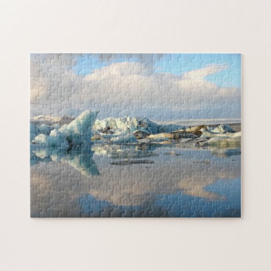 Jokulsarlon iceberg-meerreflectiepuzzel legpuzzel (Horizontaal)