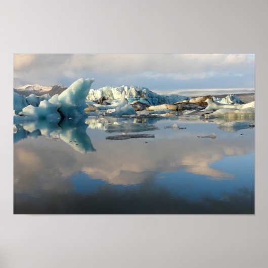 Jokulsarlon iceberg-poster voor reflectie op het m poster (Voorkant)