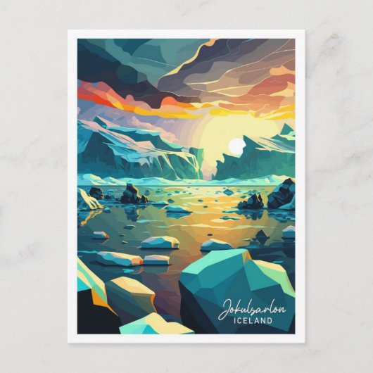 Jokulsarlon Iceland Travel  illustratie Briefkaart (Voorkant)