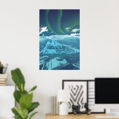 Jokulsarlon Ijsberg Lagune Reisposter Poster (Thuiskantoor)
