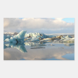 Jokulsarlon ijsberg meer rechthoek sticker