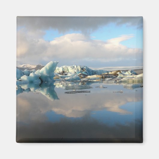 Jokulsarlon ijsberg meer reflectie magneet (Voorkant)
