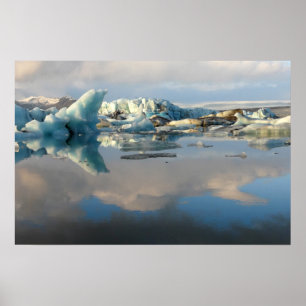 Jokulsarlon ijsberg meer reflectie poster