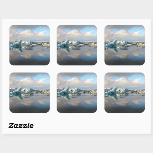Jokulsarlon ijsberg meer reflectie sticker (Vel)