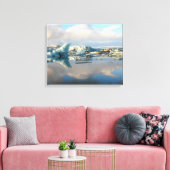Jokulsarlon ijsberg meer reflectiedoek canvas afdruk (Insitu (Woonkamer))