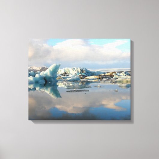 Jokulsarlon ijsberg meer reflectiedoek canvas afdruk (Voorkant)