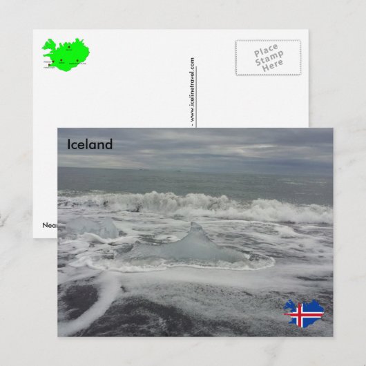 Jökulsárlón, IJsland Briefkaart (Voorkant / Achterkant)